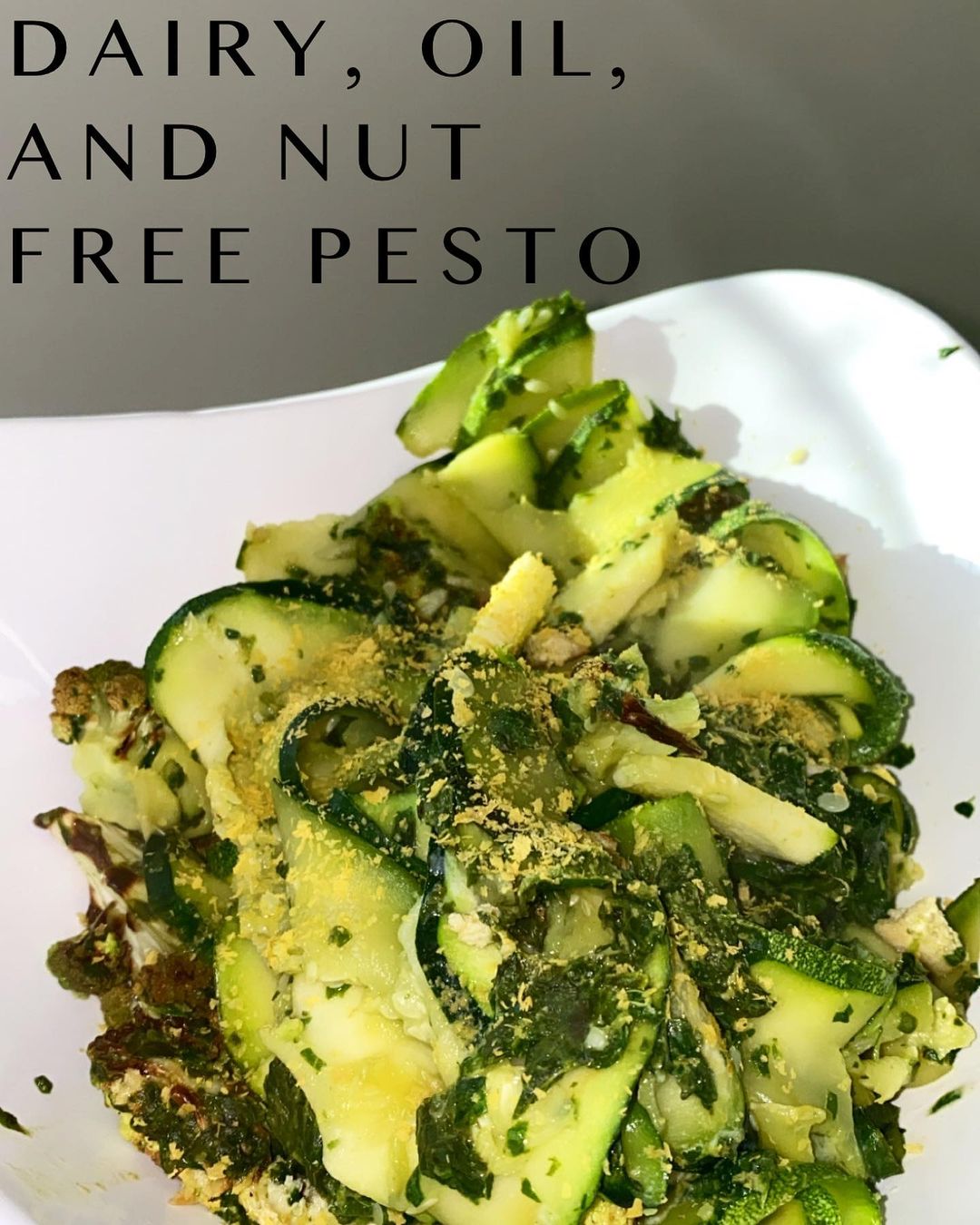 Dairy Nut Oil Free Pesto with Basil and Spinach