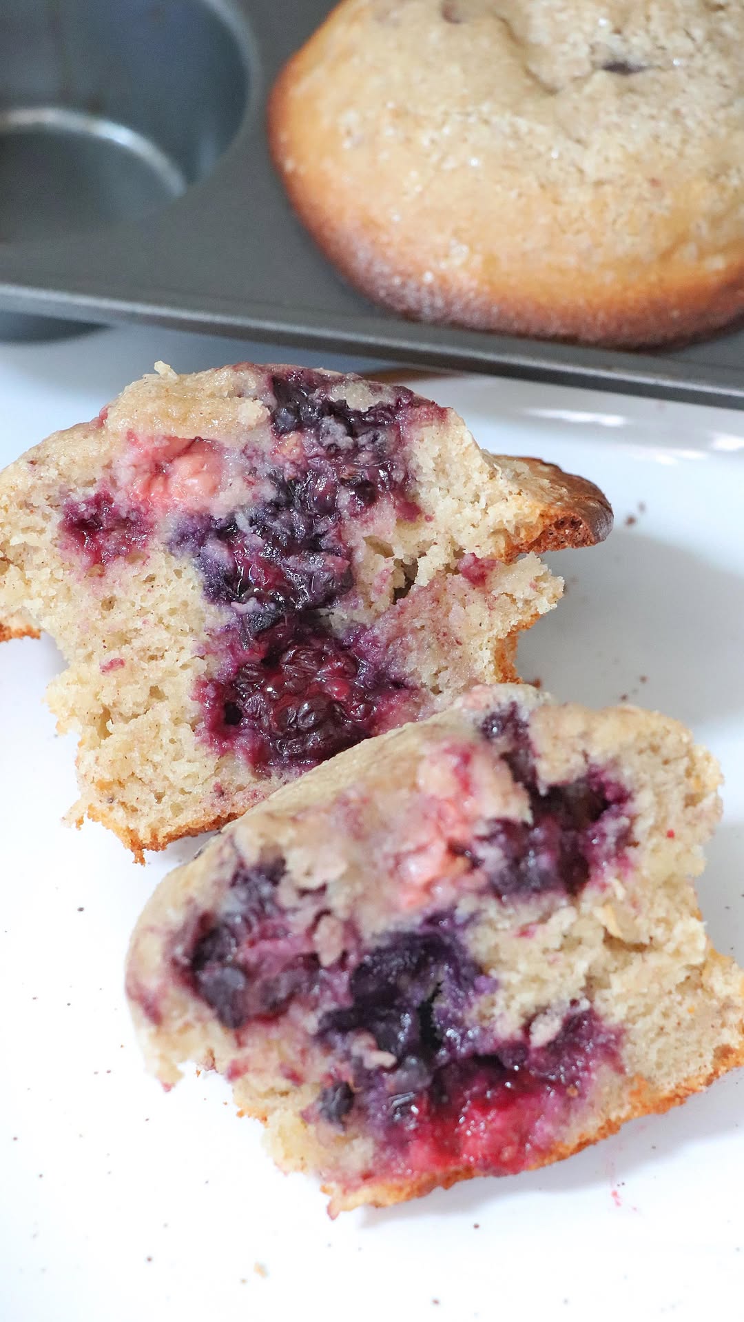 Mixed Berry Banana Muffins