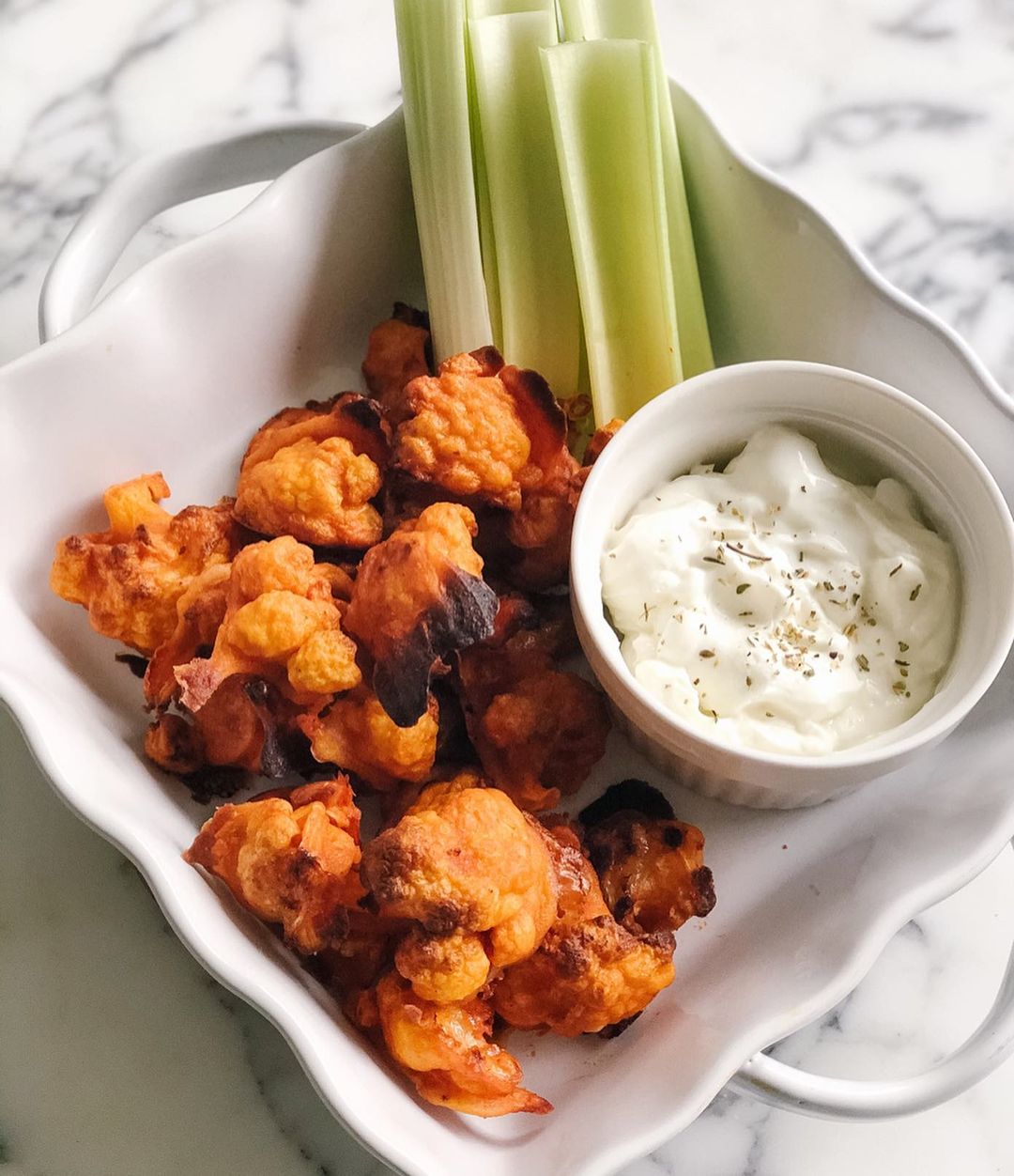 Spicy Baked Buffalo Cauliflower Wings