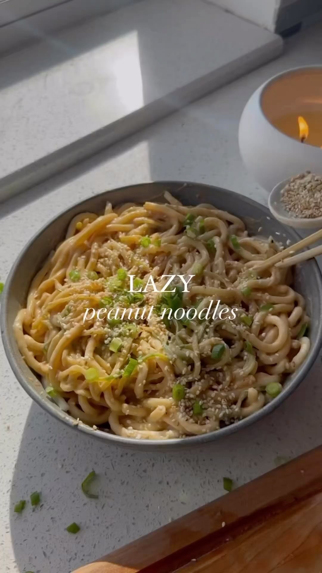 10-Minute Lazy Vegan Peanut Noodles