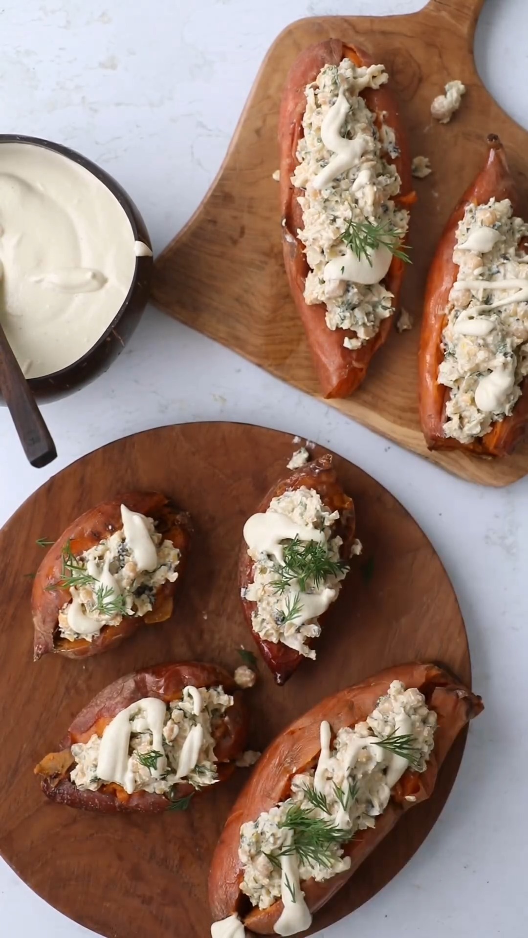 Chickpea Tuna Stuffed Sweet Potato