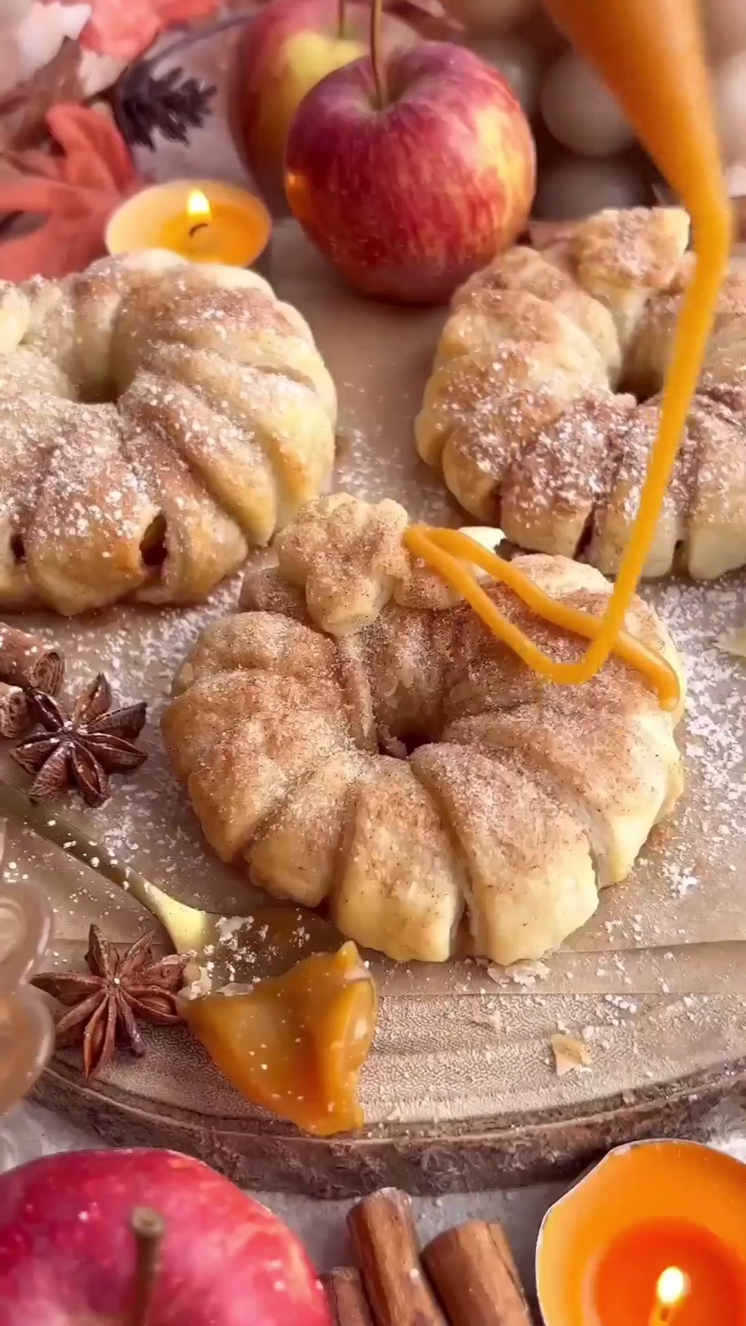 Vegan Caramel Apple Doughnuts