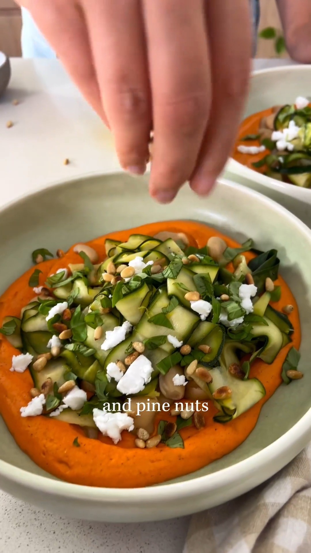 Zucchini Butter Bean Salad with Romesco Sauce