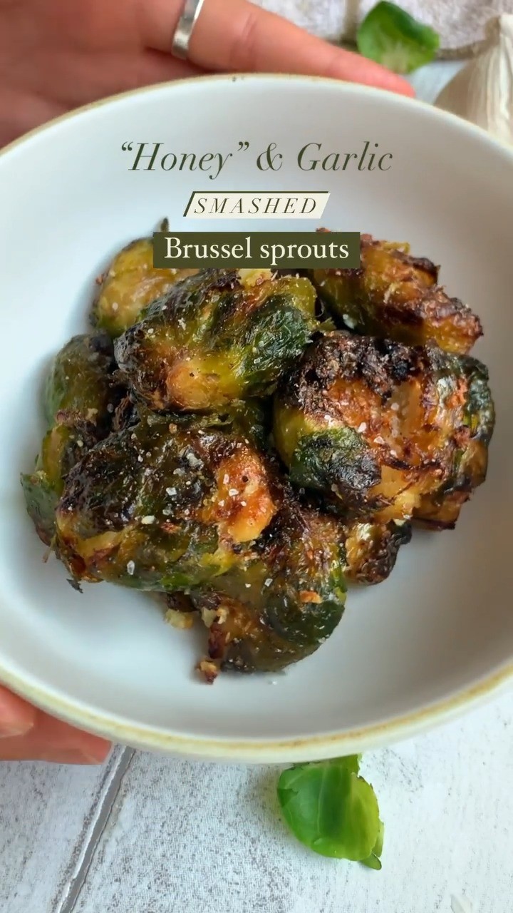 Honey and Garlic Smashed Brussels Sprouts