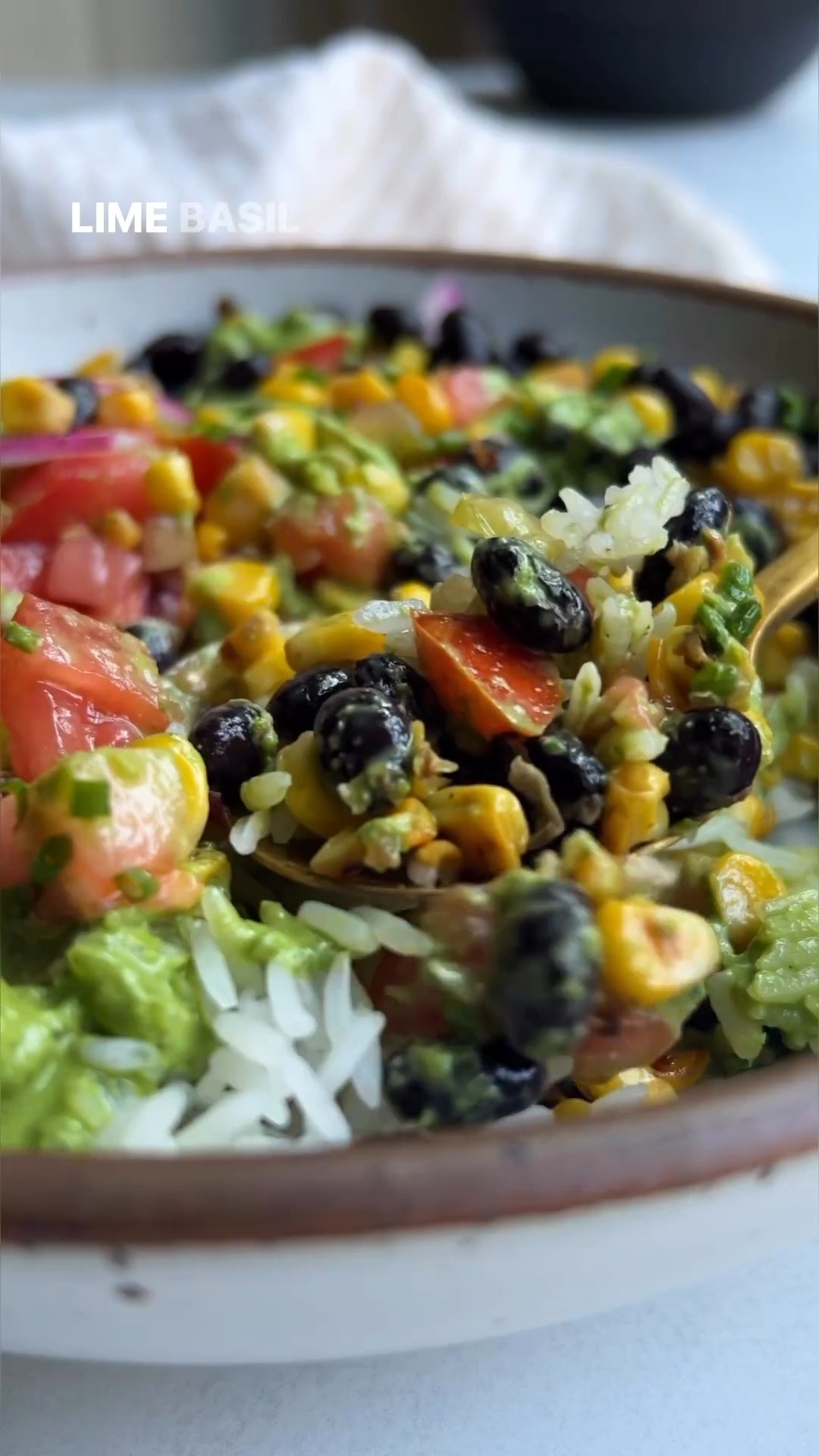 Zesty Black Bean Bowl with Lime Basil Sauce