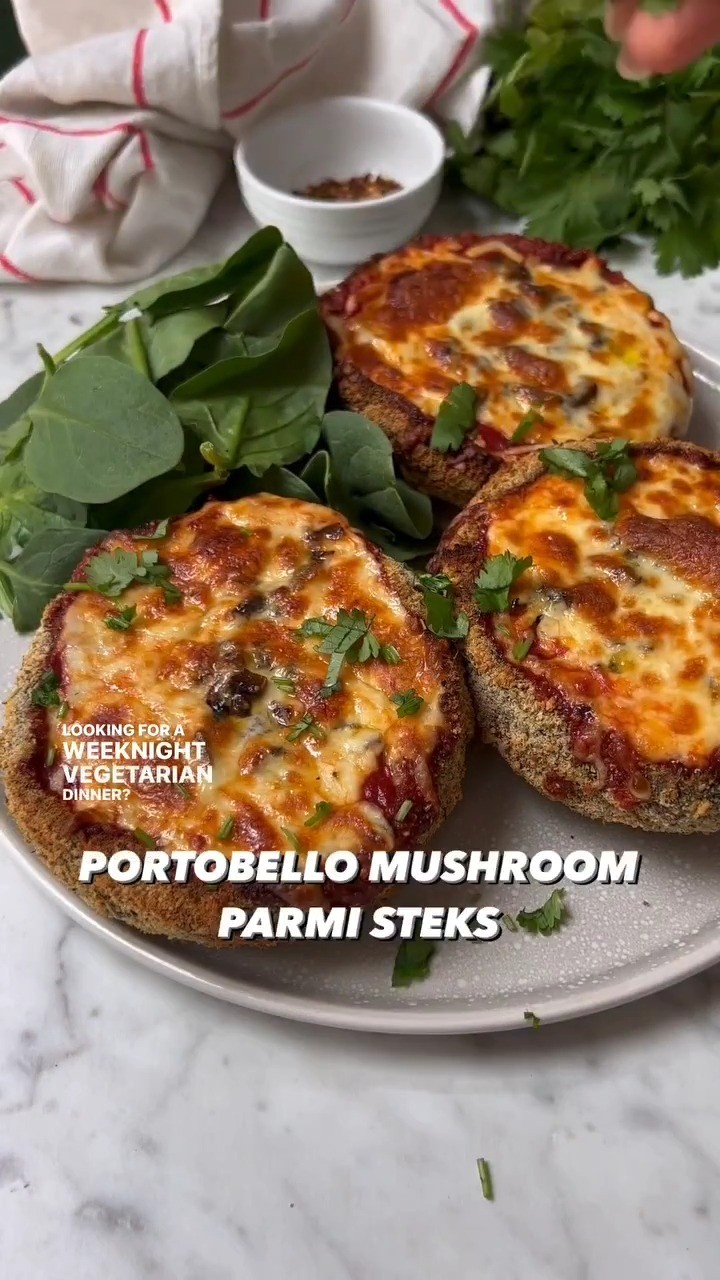 Crispy Mushroom Parmigiana Steaks
