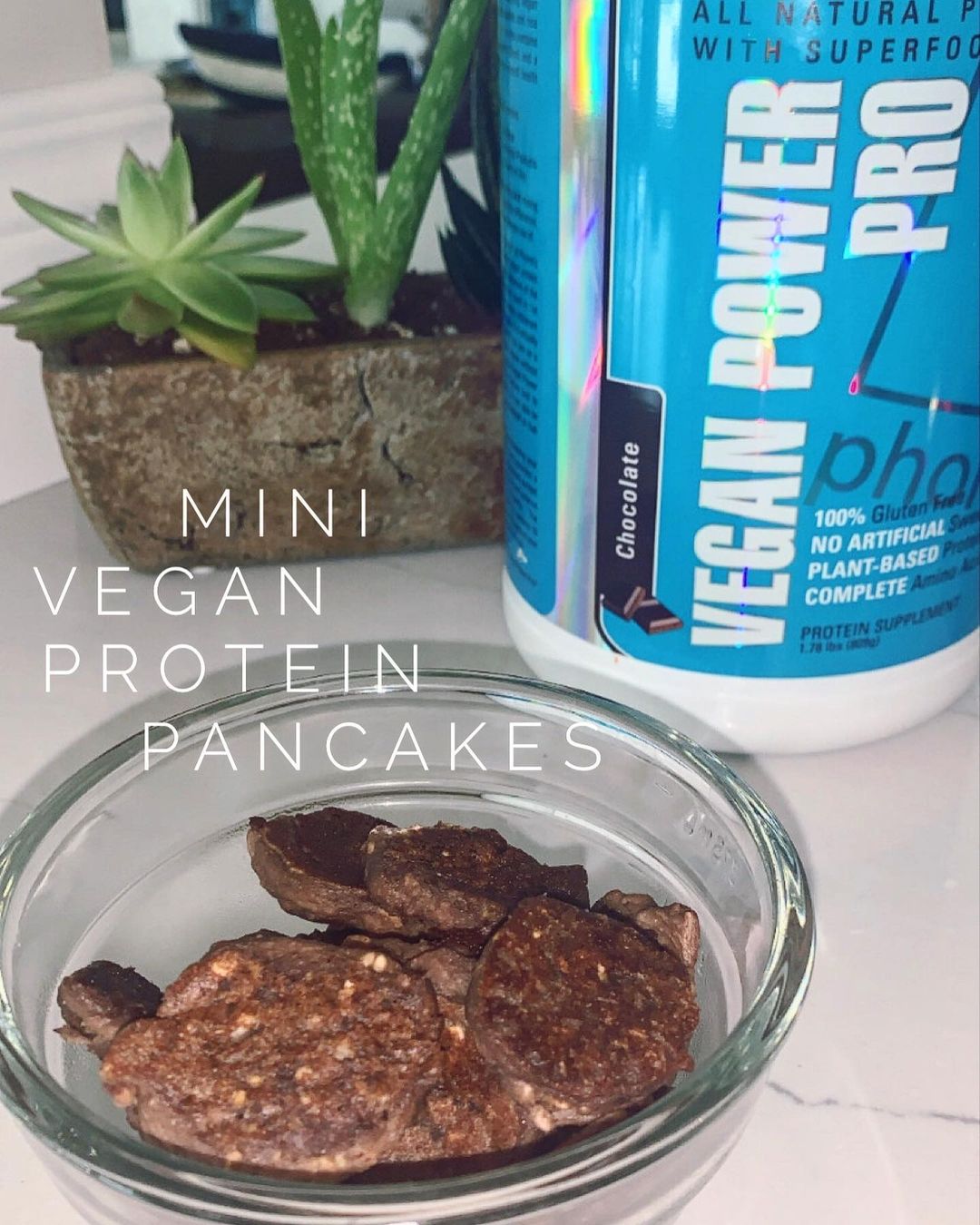 Vegan Chocolate Protein Mini Pancakes