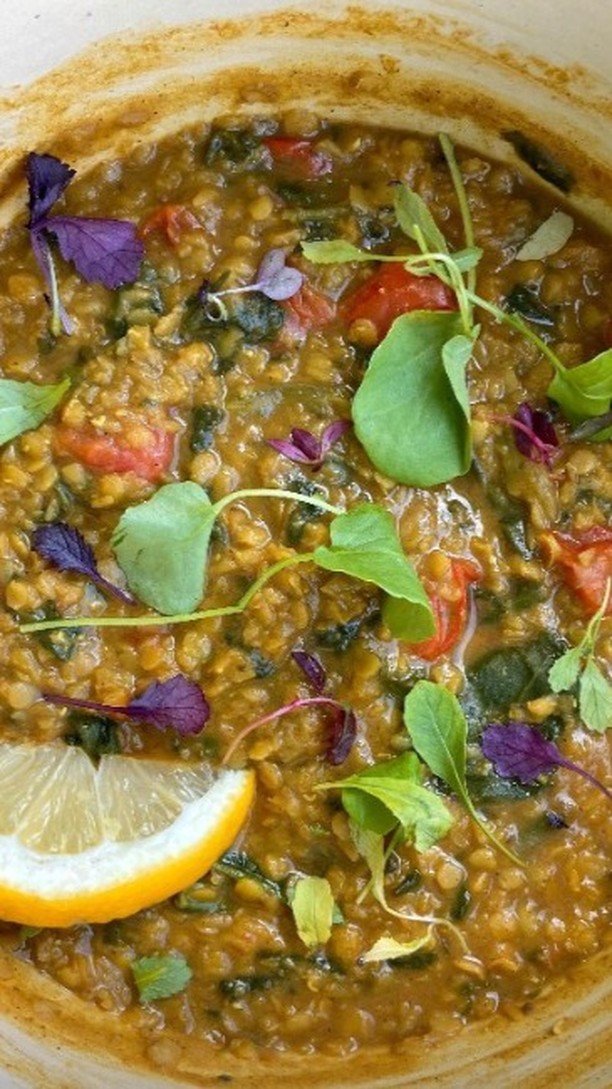 Spinach and Tomato Lentil Dhal