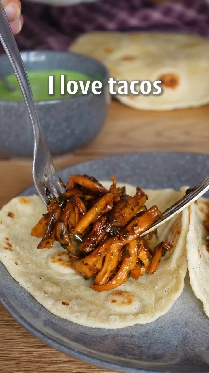 Vegan Mushroom Tacos with Salsa Verde