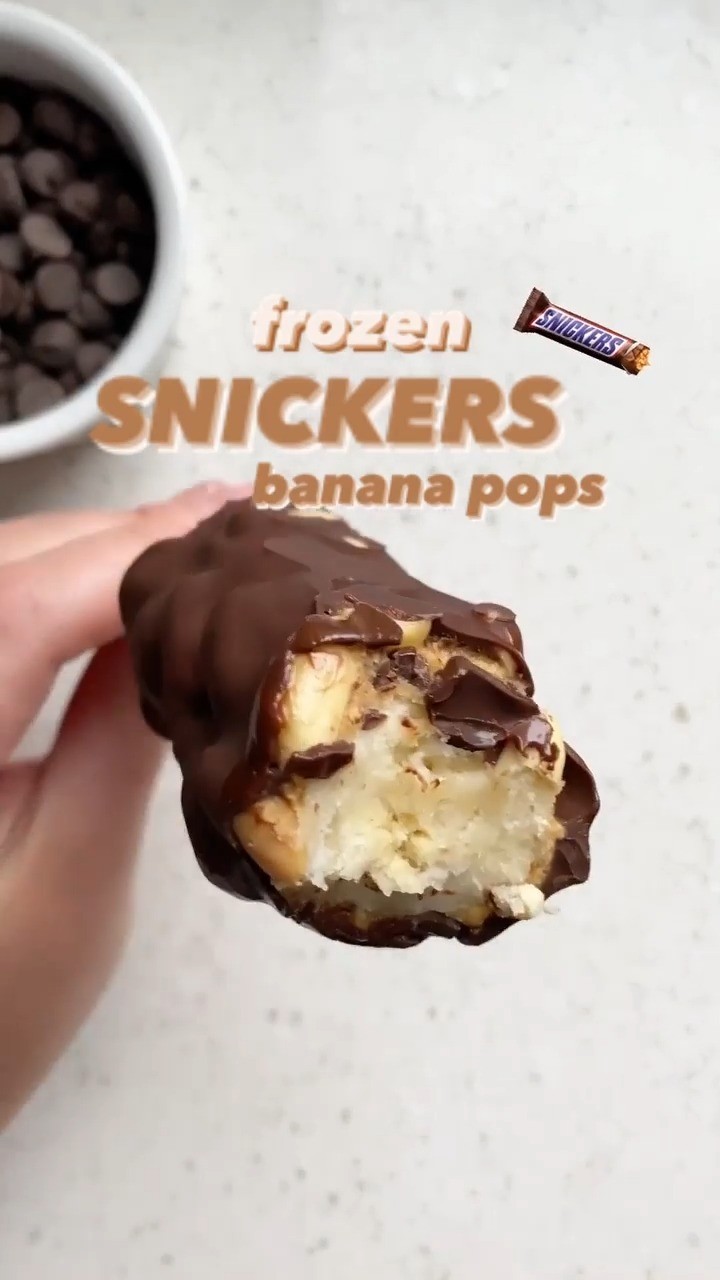 Frozen Snickers Banana Pops
