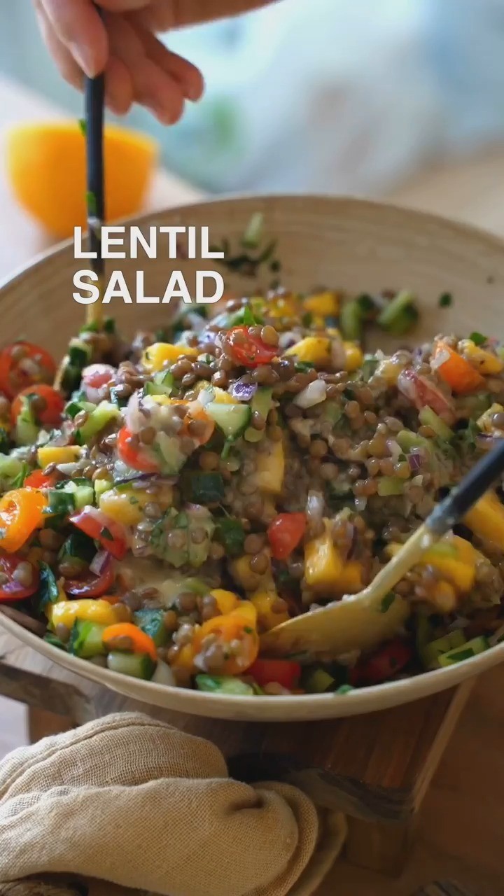 Nourishing Lentil Salad with Mango Dressing