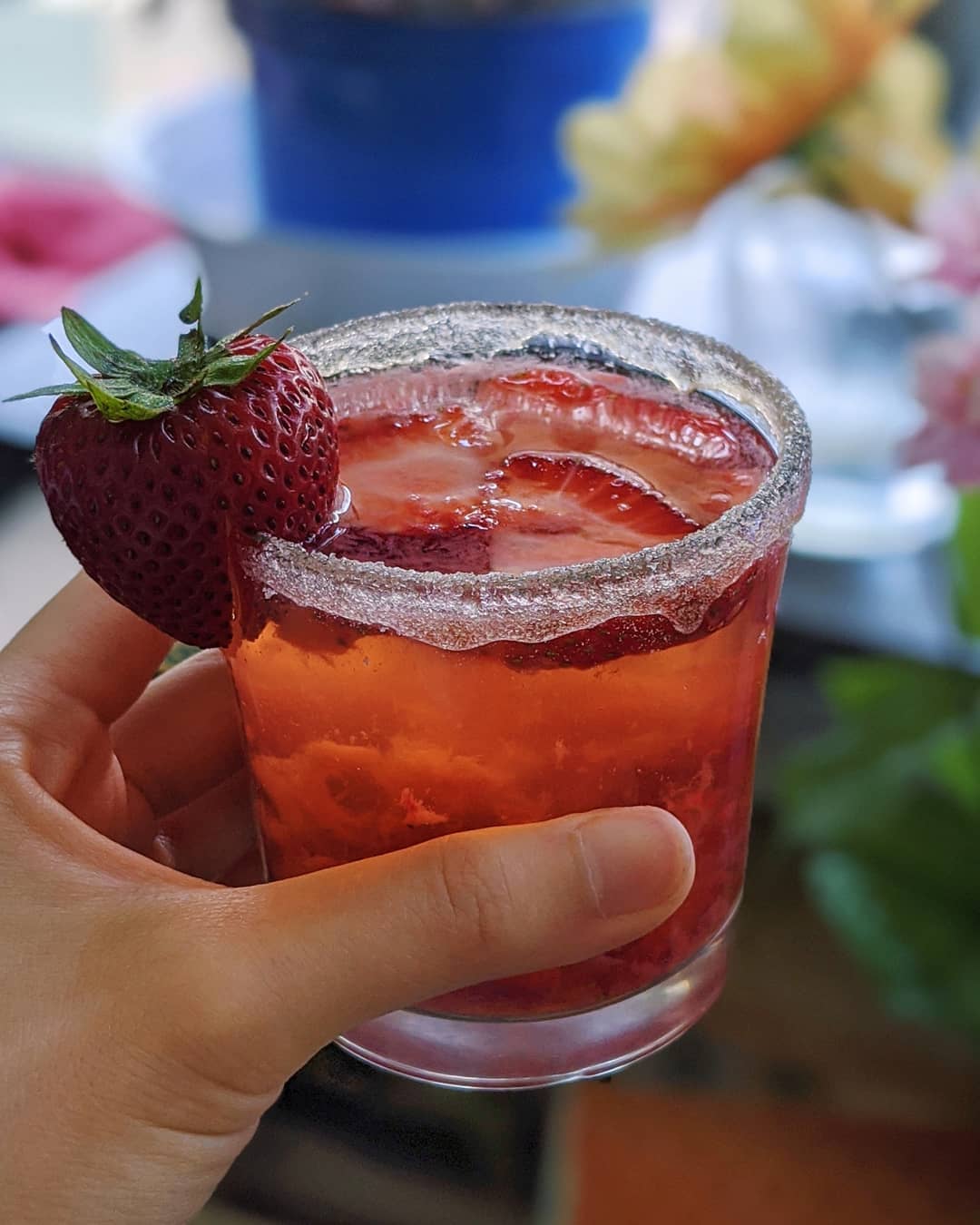 Homemade Strawberry Lemon Agave Wine Drink