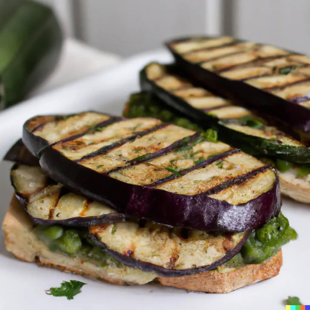 Grilled Eggplant and Zucchini Sandwich