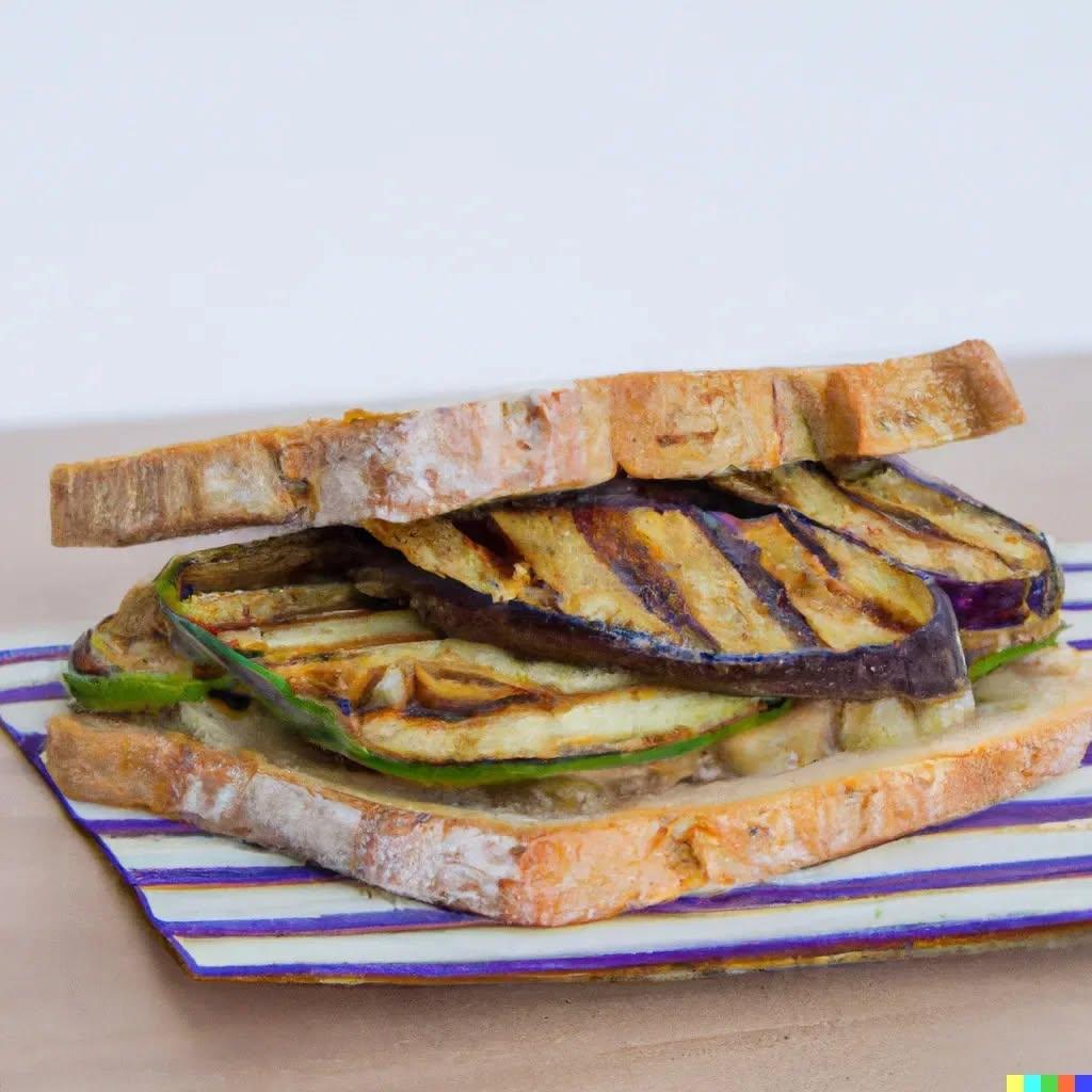 Grilled Eggplant and Zucchini Sandwich