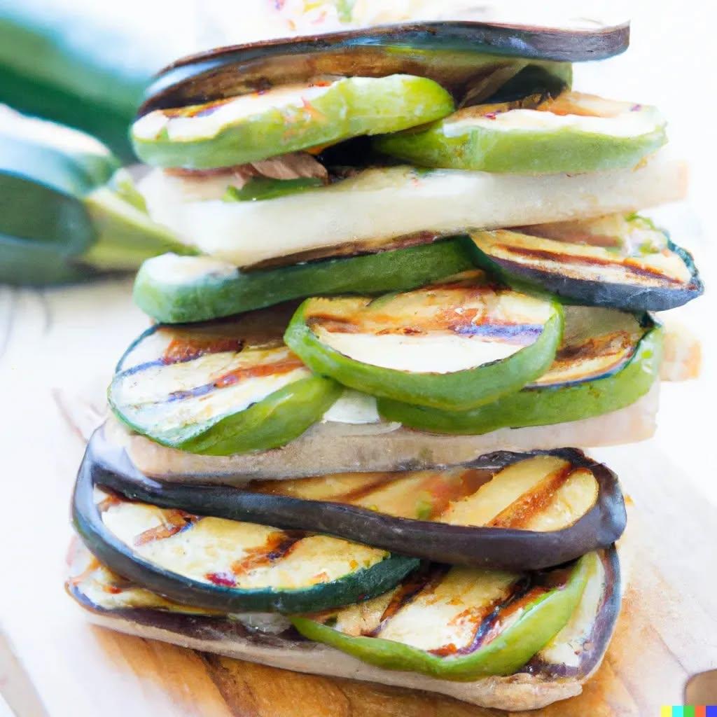 Grilled Eggplant and Zucchini Sandwich