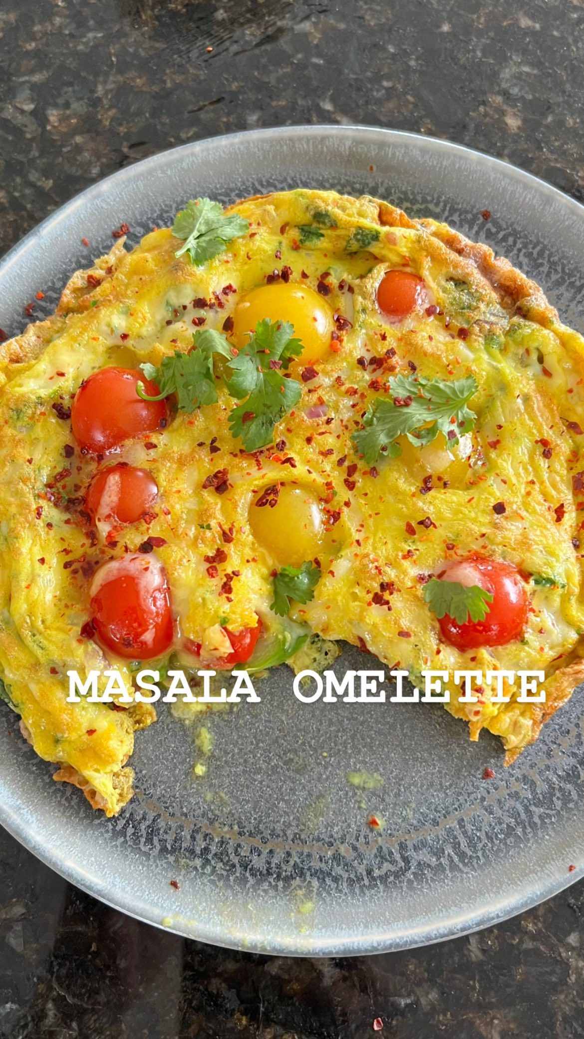 Masala Omelette with Vegetables and Cheese