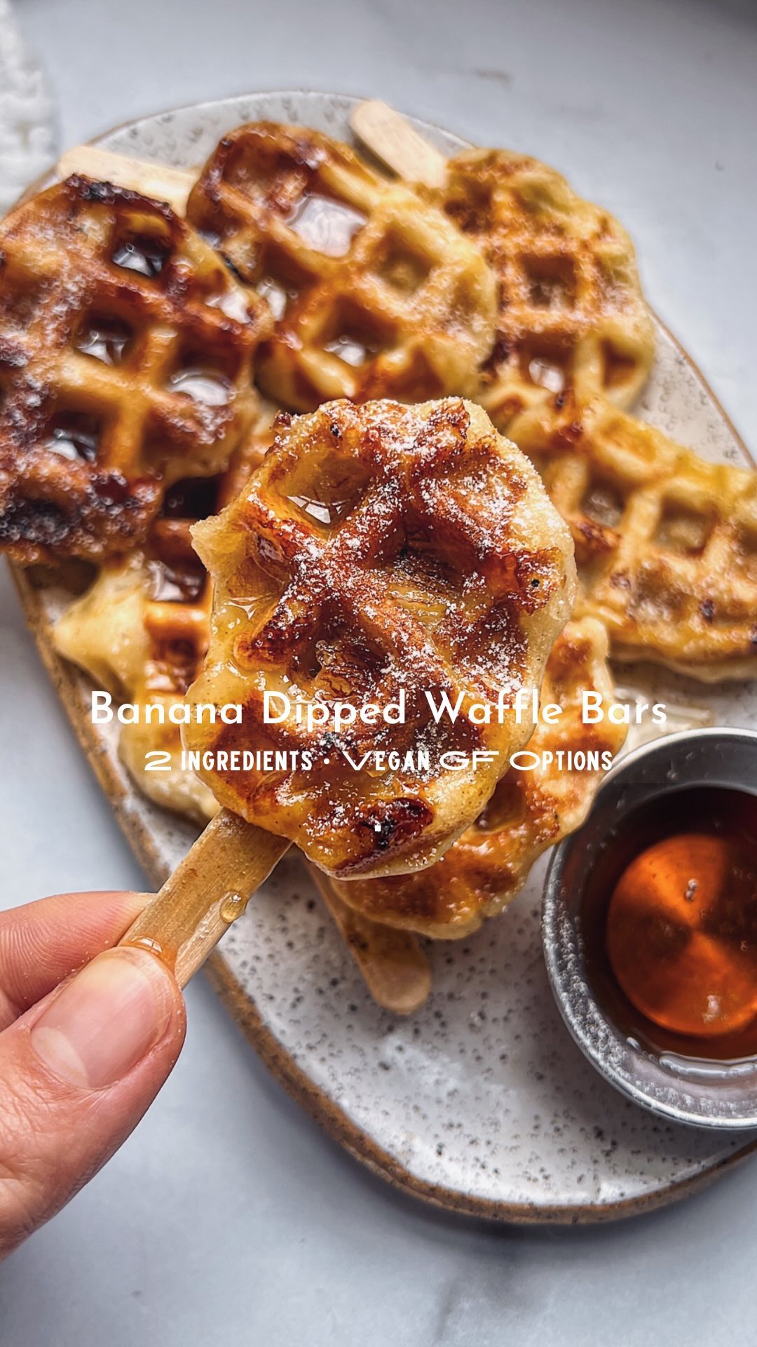 Caramelized Banana Dipped Waffle Bars