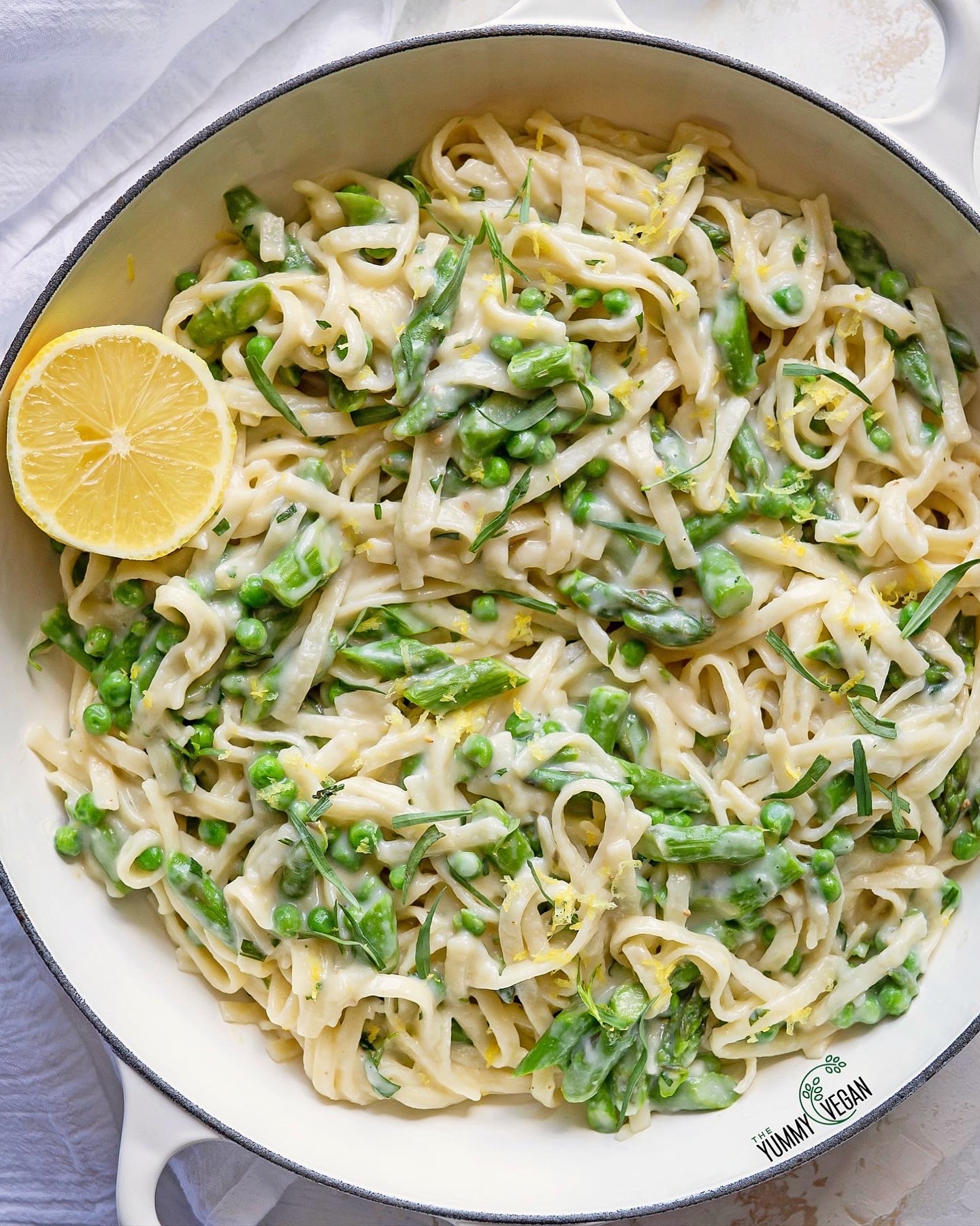 Lemon Tarragon Asparagus and Pea Pasta