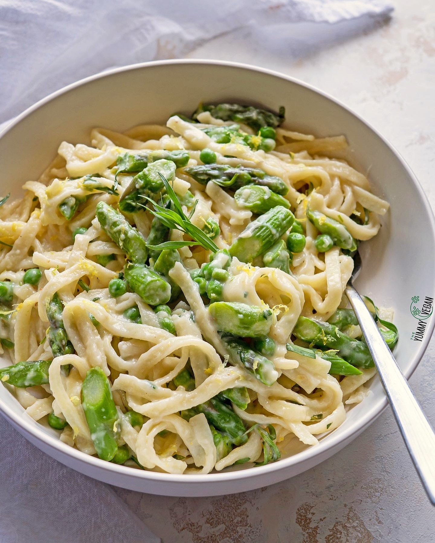 Lemon Tarragon Asparagus and Pea Pasta