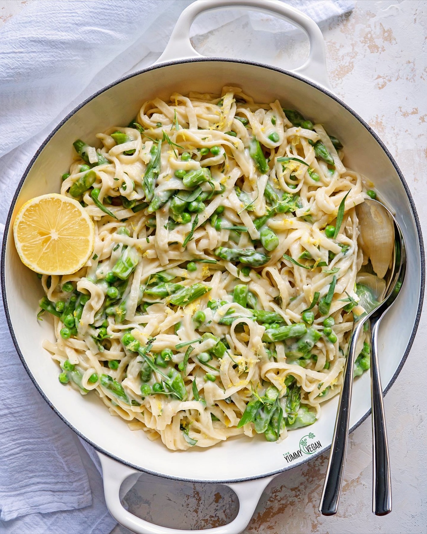 Lemon Tarragon Asparagus and Pea Pasta