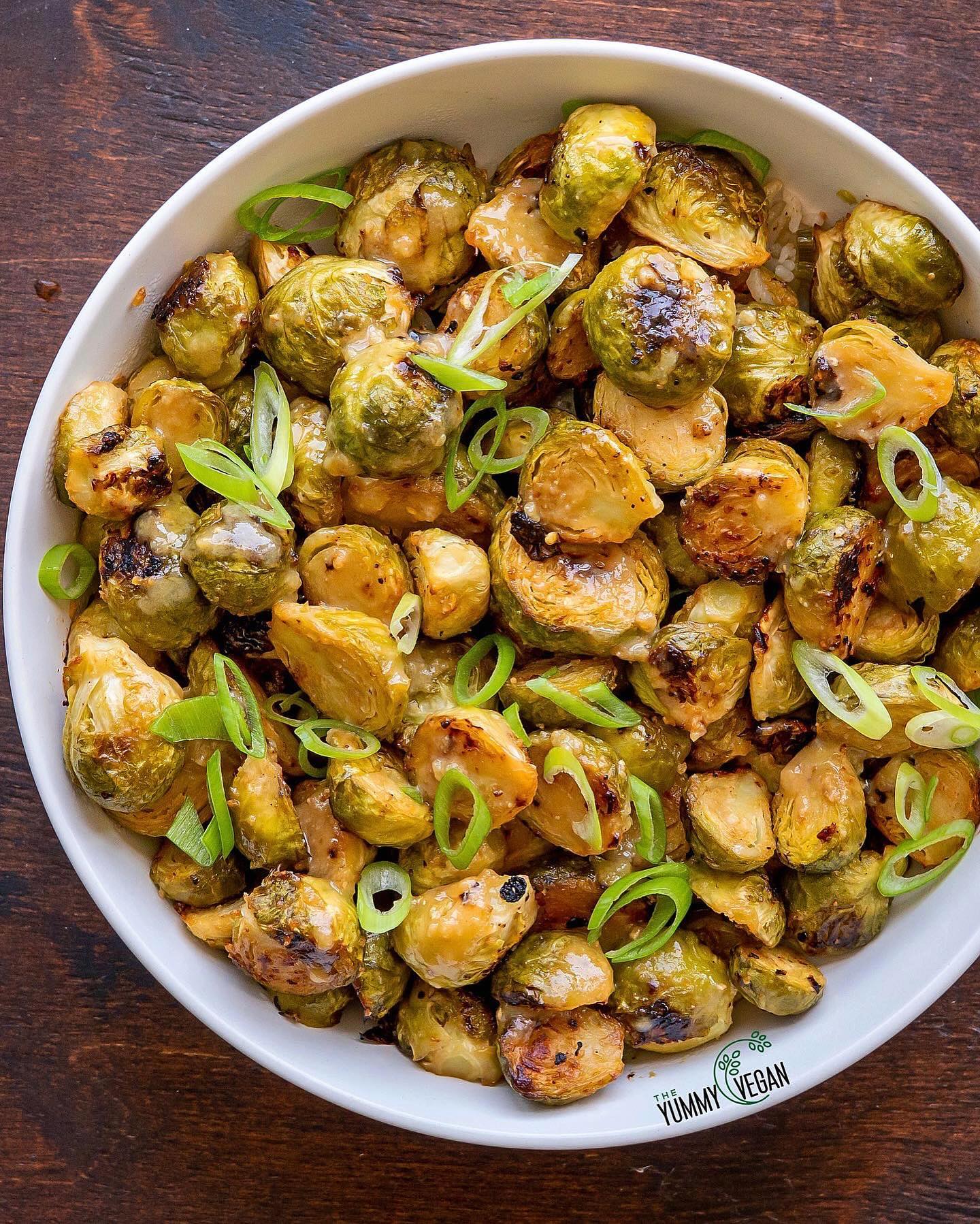 Miso Butter Roasted Brussels Sprouts