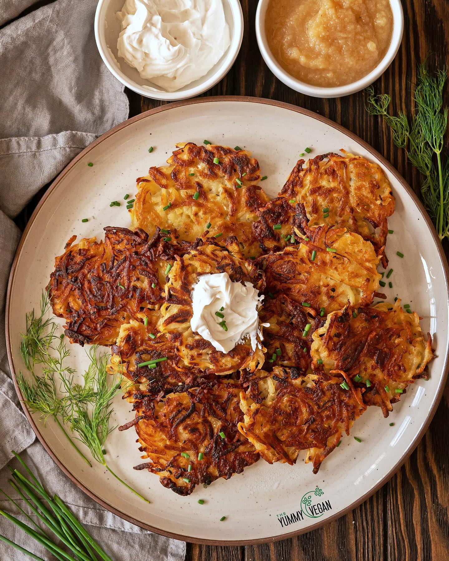 Vegan Potato Latkes with Herbs