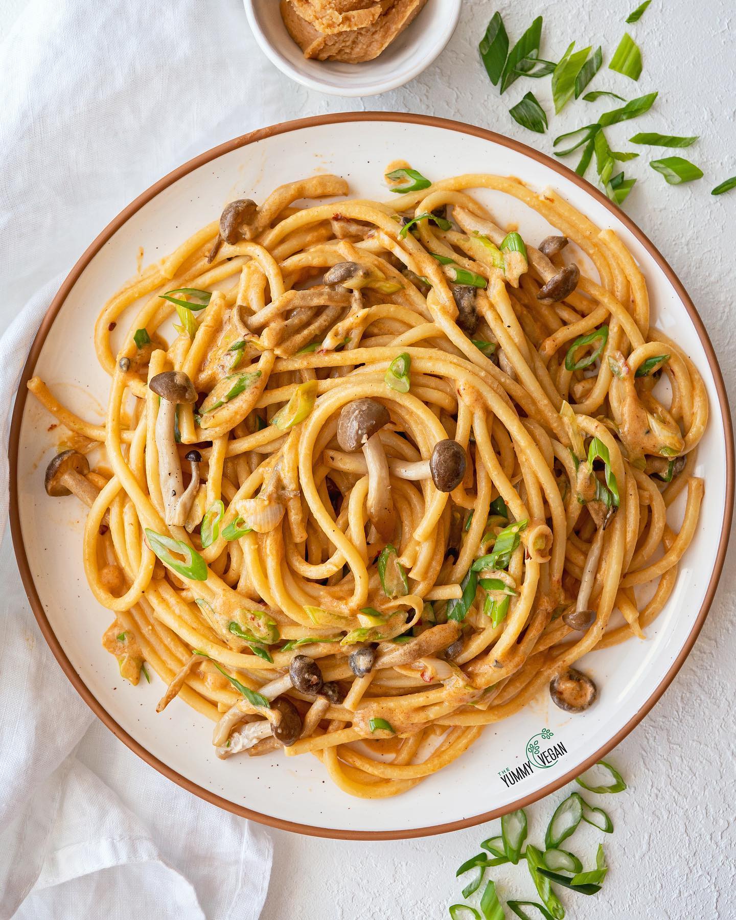 Creamy Miso Mushroom Pasta