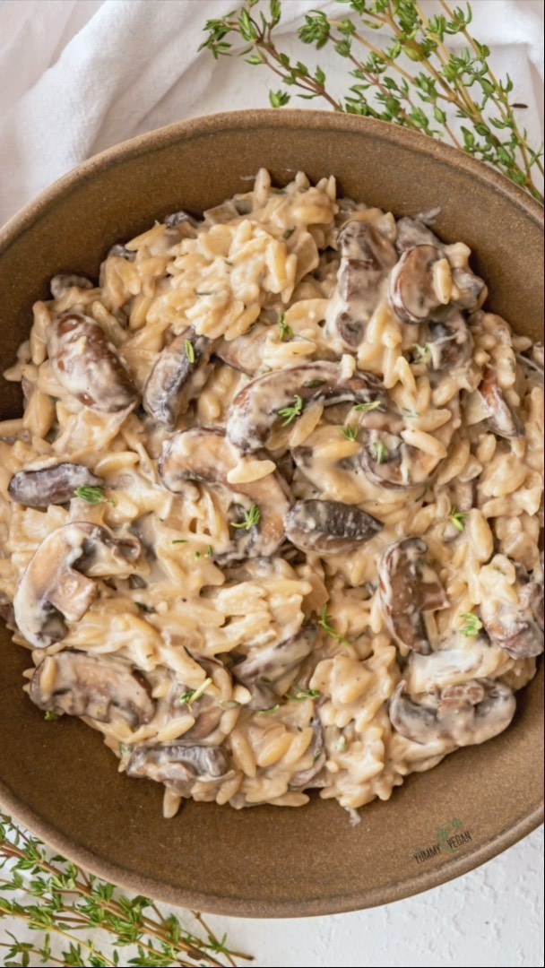Easy One-Pot Creamy Mushroom Orzo