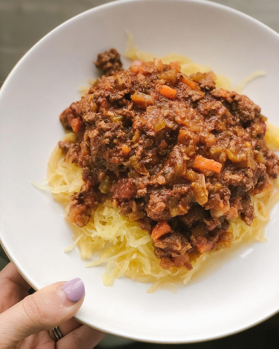 Spaghetti Squash Bolognese with Veggie Sauce