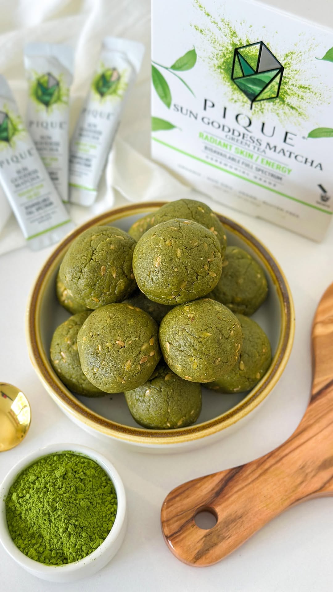 Matcha Cookie Dough Energy Bites