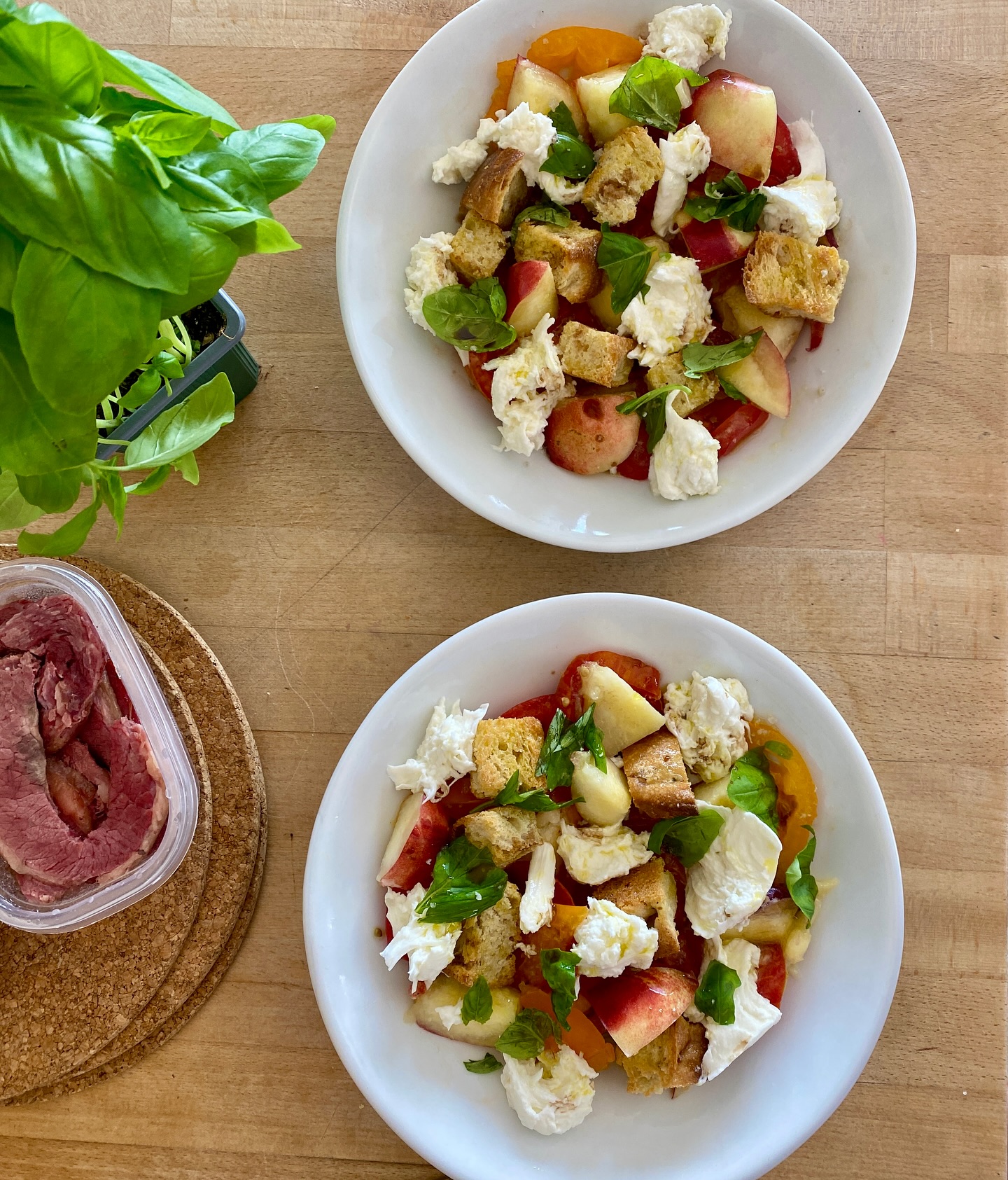 Tomato and Nectarine Panzanella