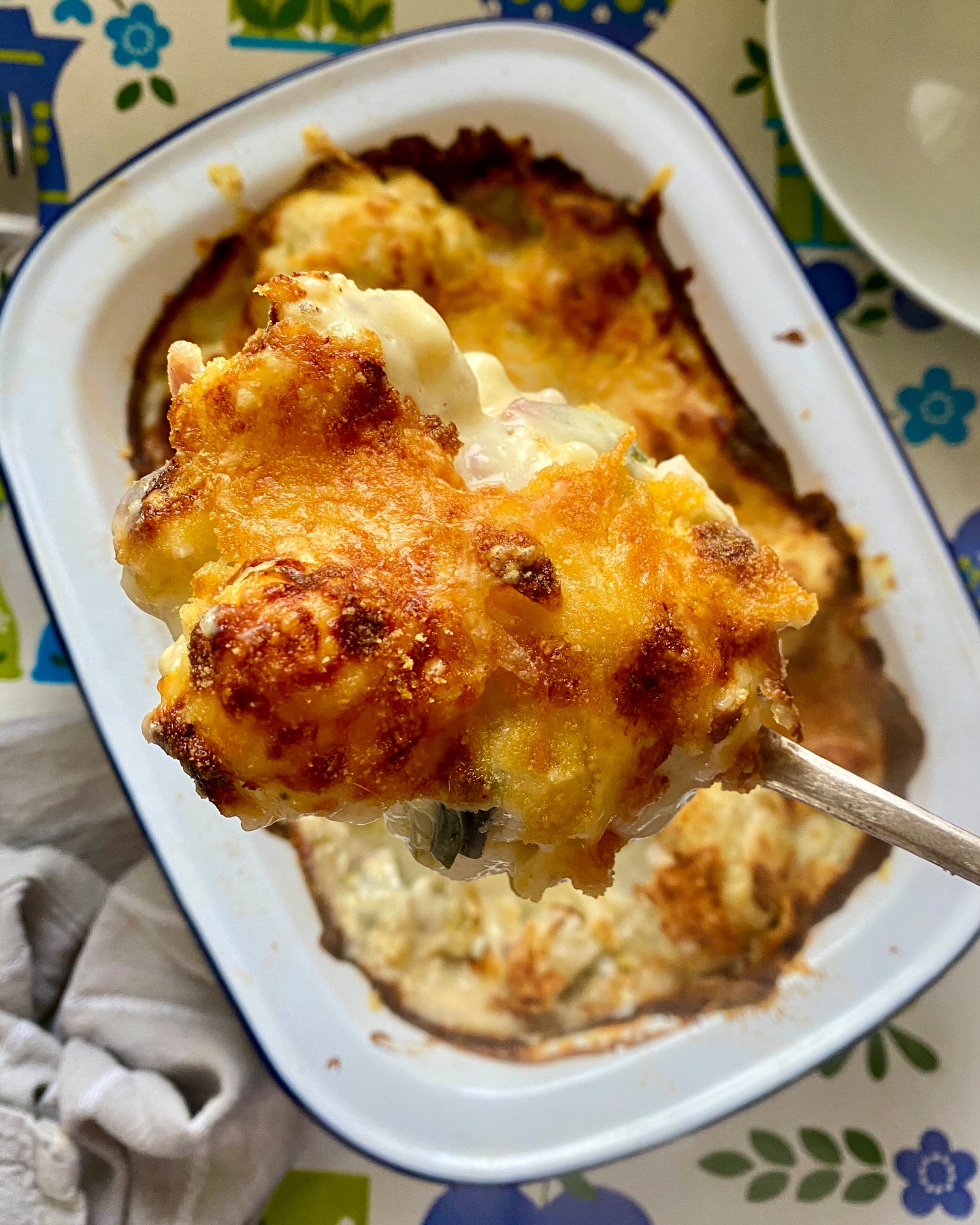 Cauliflower Cheese Leek and Bacon Bake