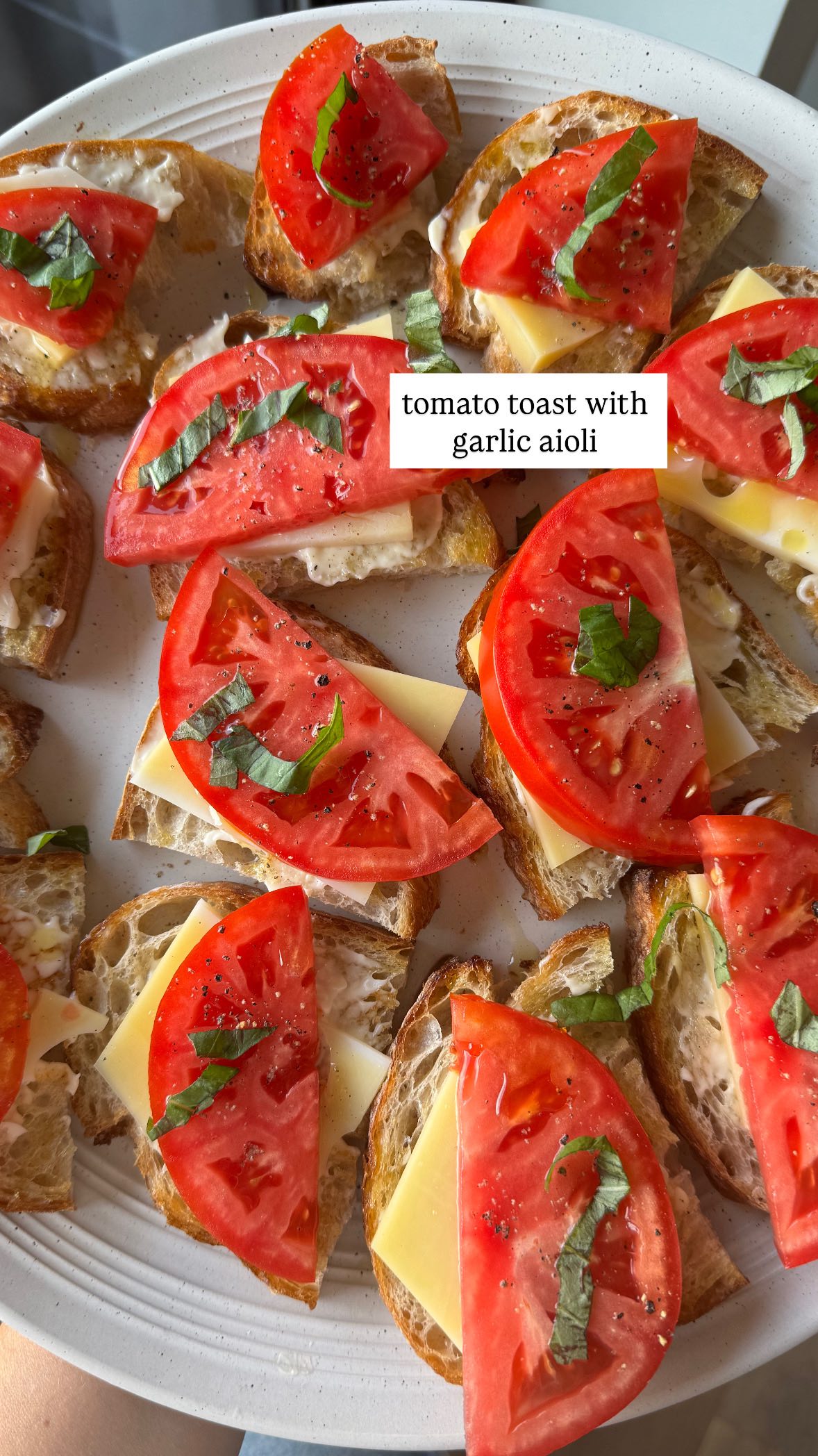 Simple Tomato Toasts with Garlic Aioli