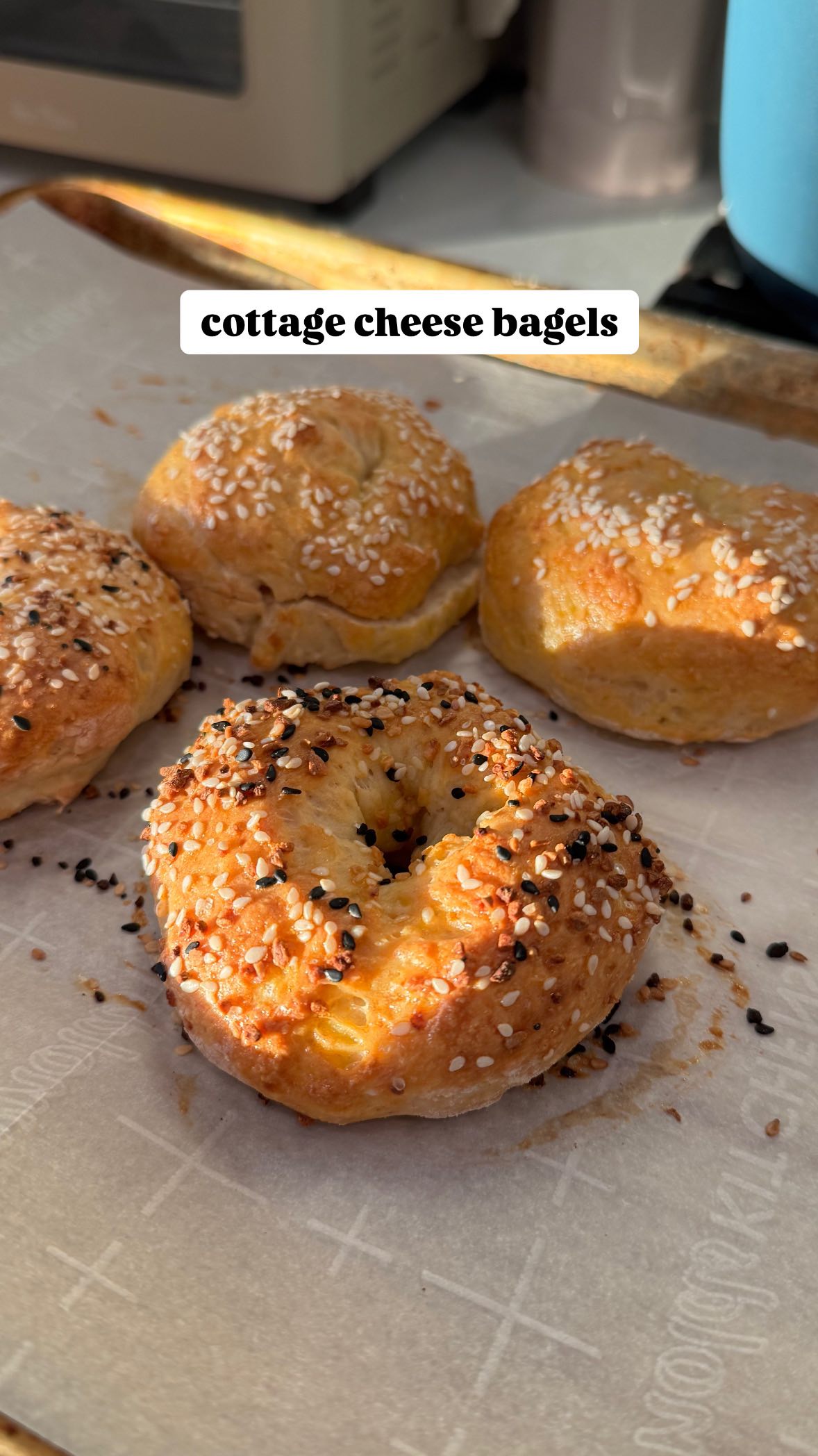 High Protein Cottage Cheese Bagels