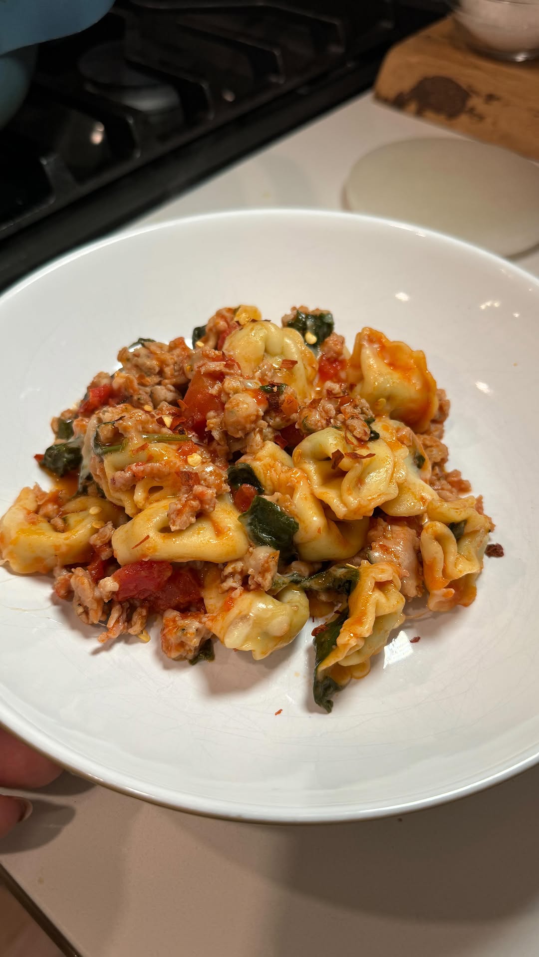 Easy Sausage and Tortellini Skillet Dinner
