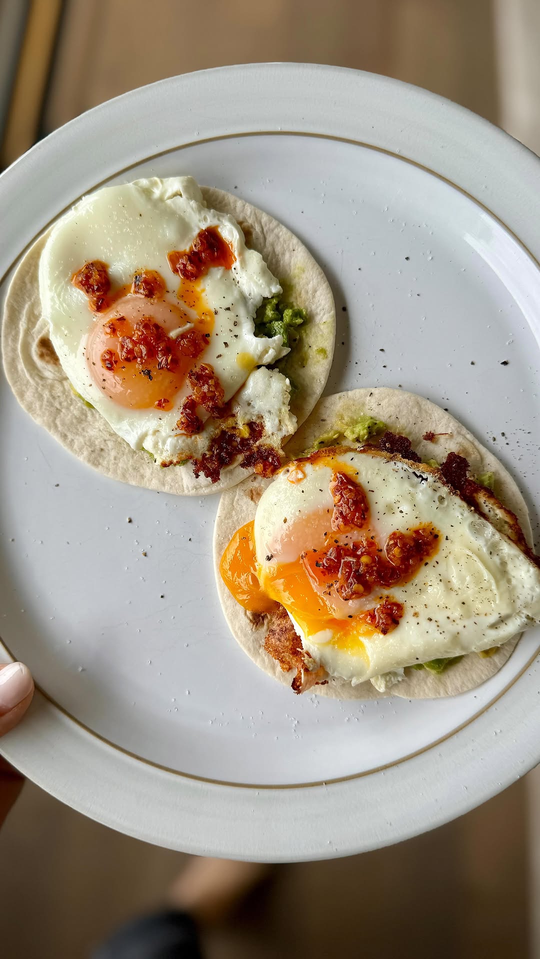 Feta Eggs with Avocado and Tortillas
