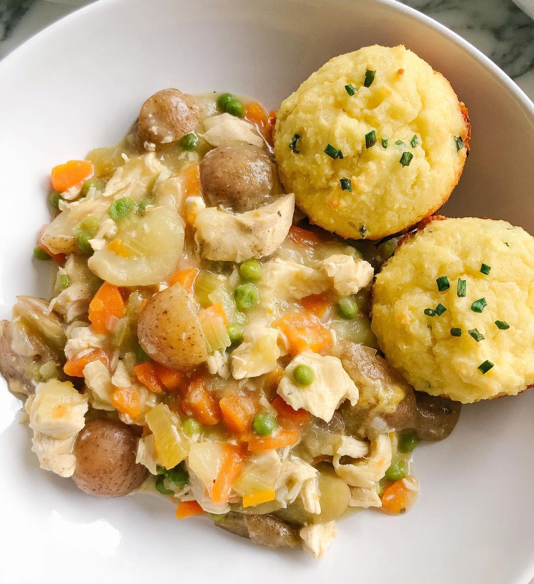 Deconstructed Chicken Pot Pie in Instant Pot