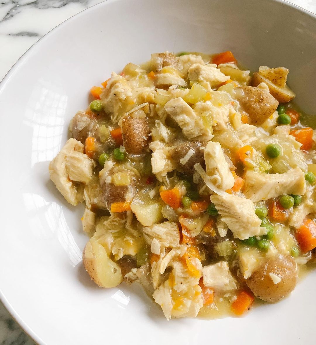 Deconstructed Chicken Pot Pie in Instant Pot