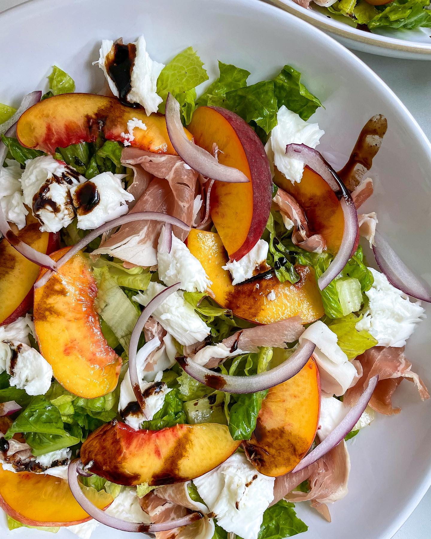 Peach Prosciutto Burrata Salad