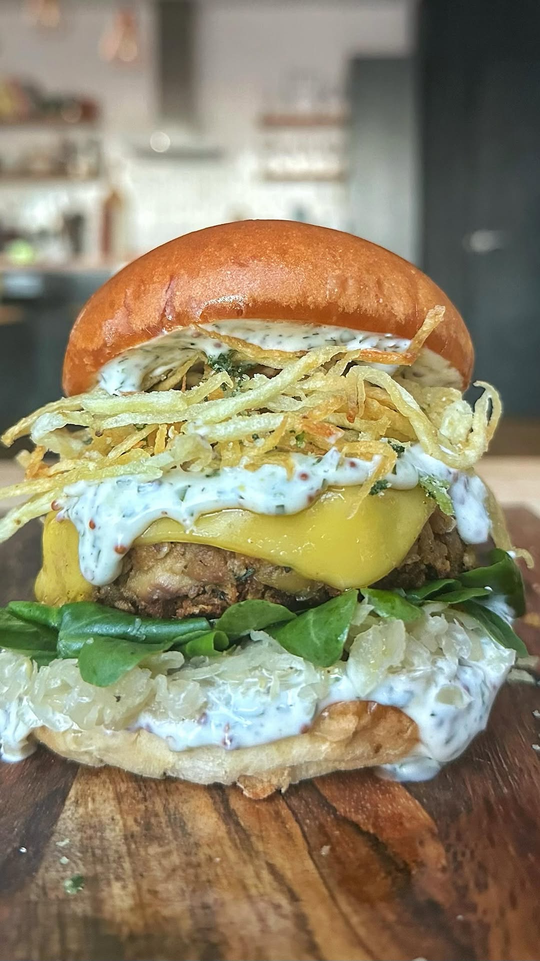 White Bean Burger with Shoestring Fries