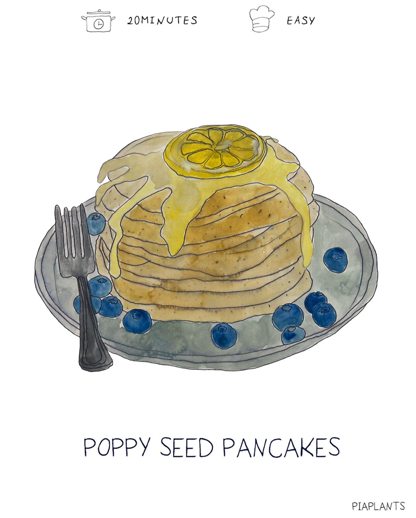 Vegan Poppy Seed Pancakes with Lemon Sauce