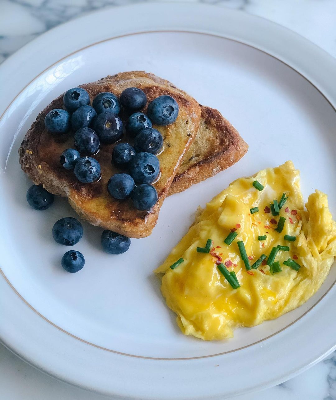 Sweet and Savory French Toast with Scrambled Eggs