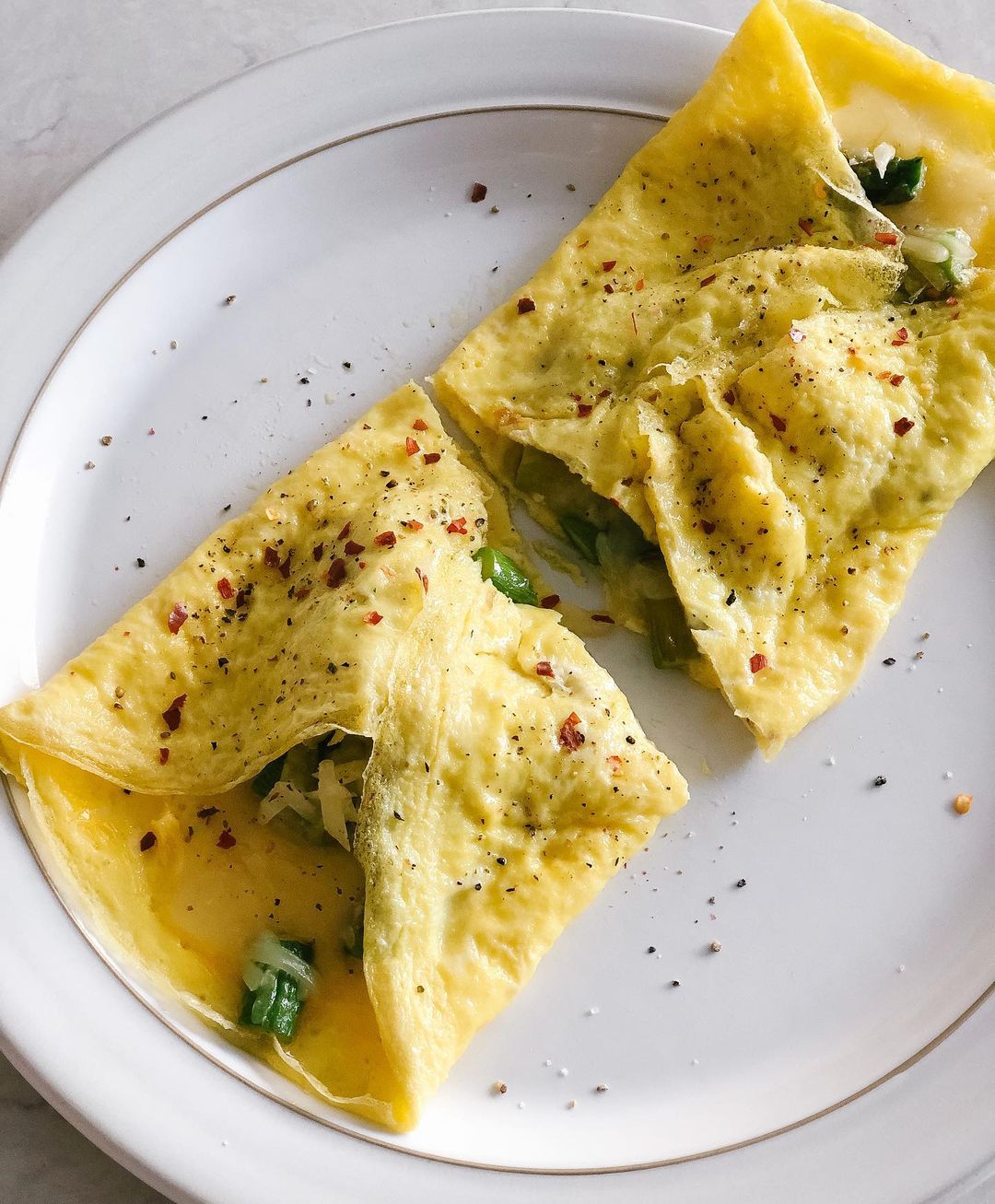 Simple Asparagus and Emmental Omelette Breakfast