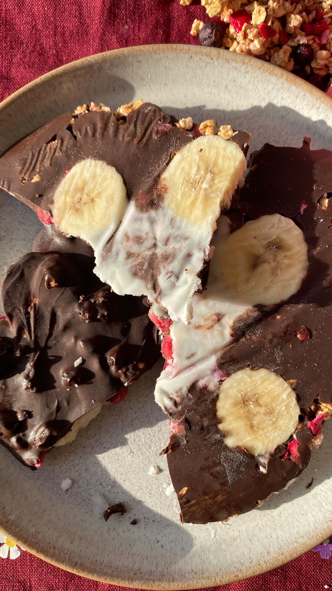 Frozen Banana Chocolate Bark