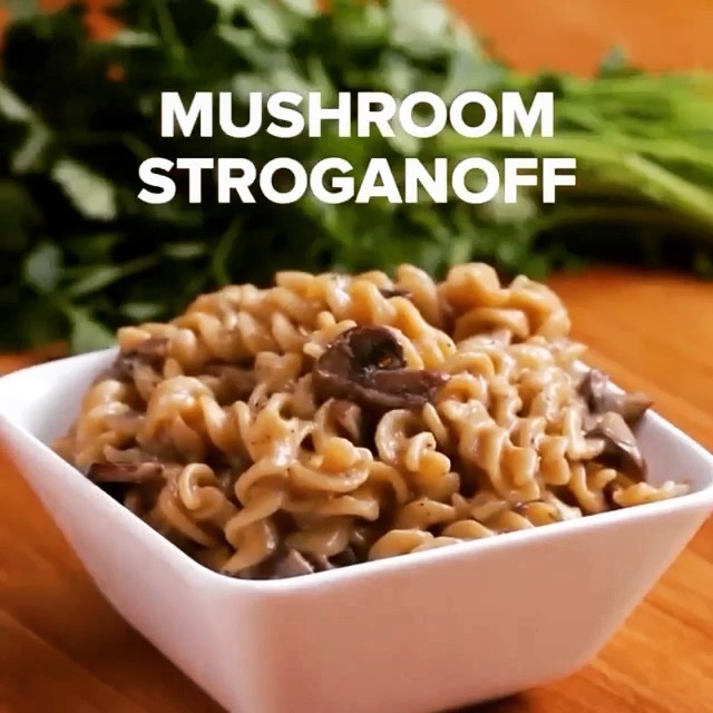 Vegan Mushroom Stroganoff with Pasta