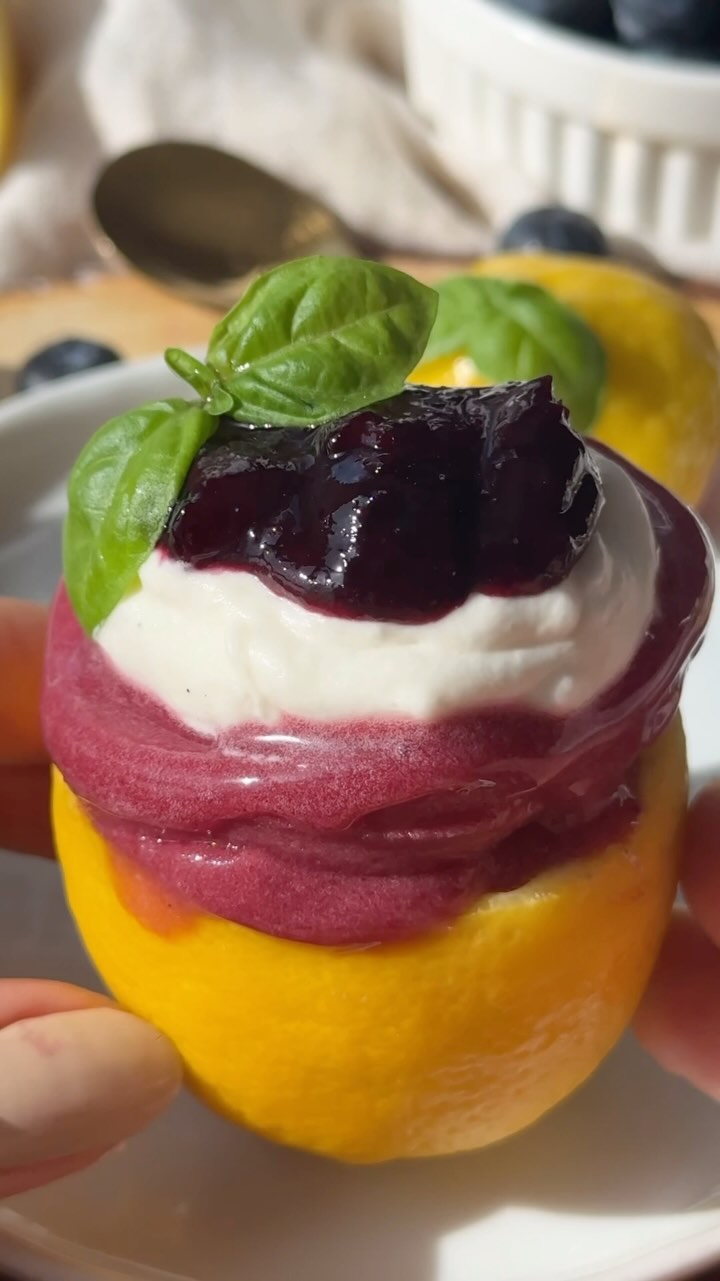 Lemon Blueberry Sorbet Cups