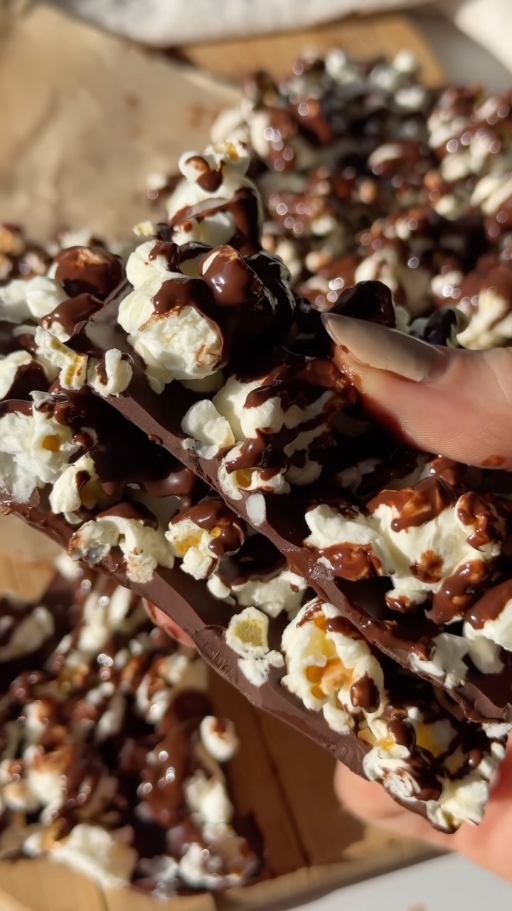 Popcorn Bark with Dark Chocolate