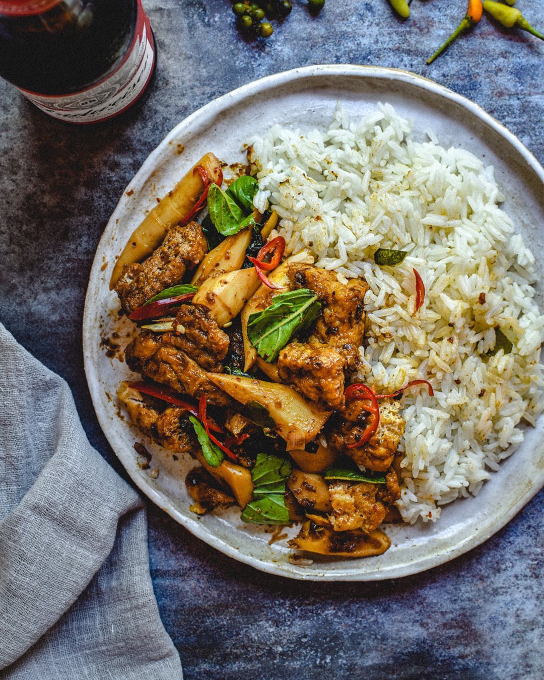 Chilli Jam Stir-Fry with Tofu and Bamboo