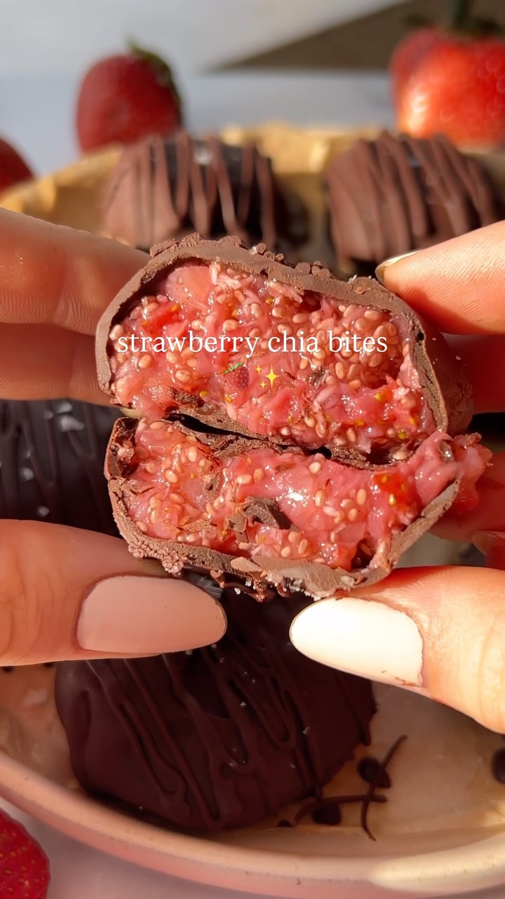 Frozen Strawberry Chia Bites