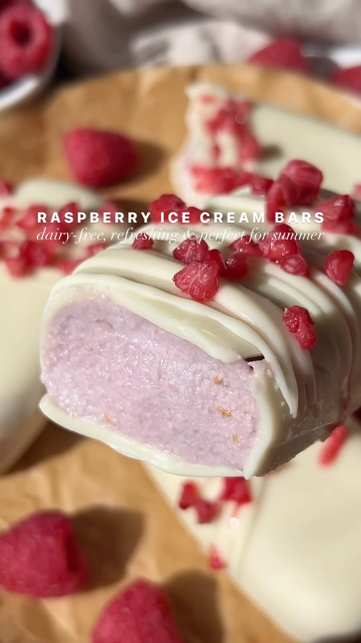 Raspberry Ice Cream Bars